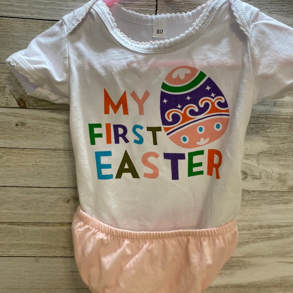 My First Easter 2 Piece T-shirt & Bottoms Outfit 6/9 Months Baby Clothing Girls